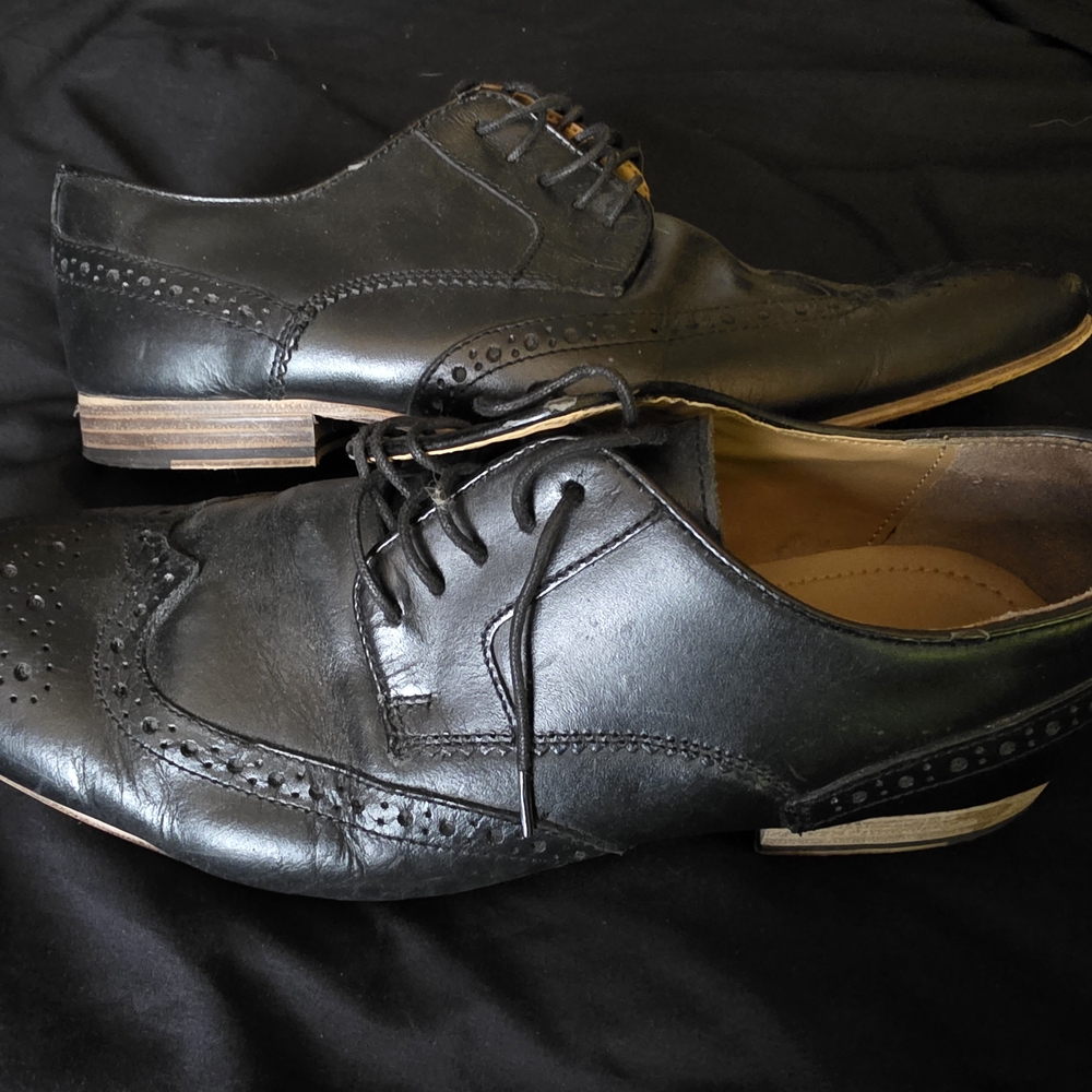 Classic Black Leather Men's Dress Shoes
